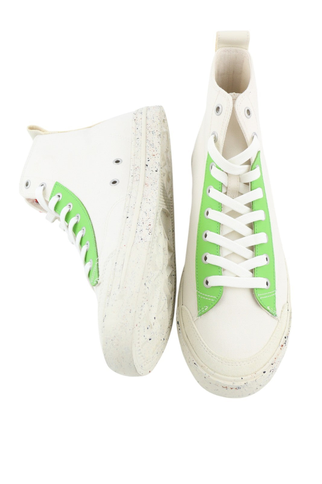 DIESEL S-Athos Mid Men Sneakers EU44 White Lace Up Almond Toe Logo RRP€175