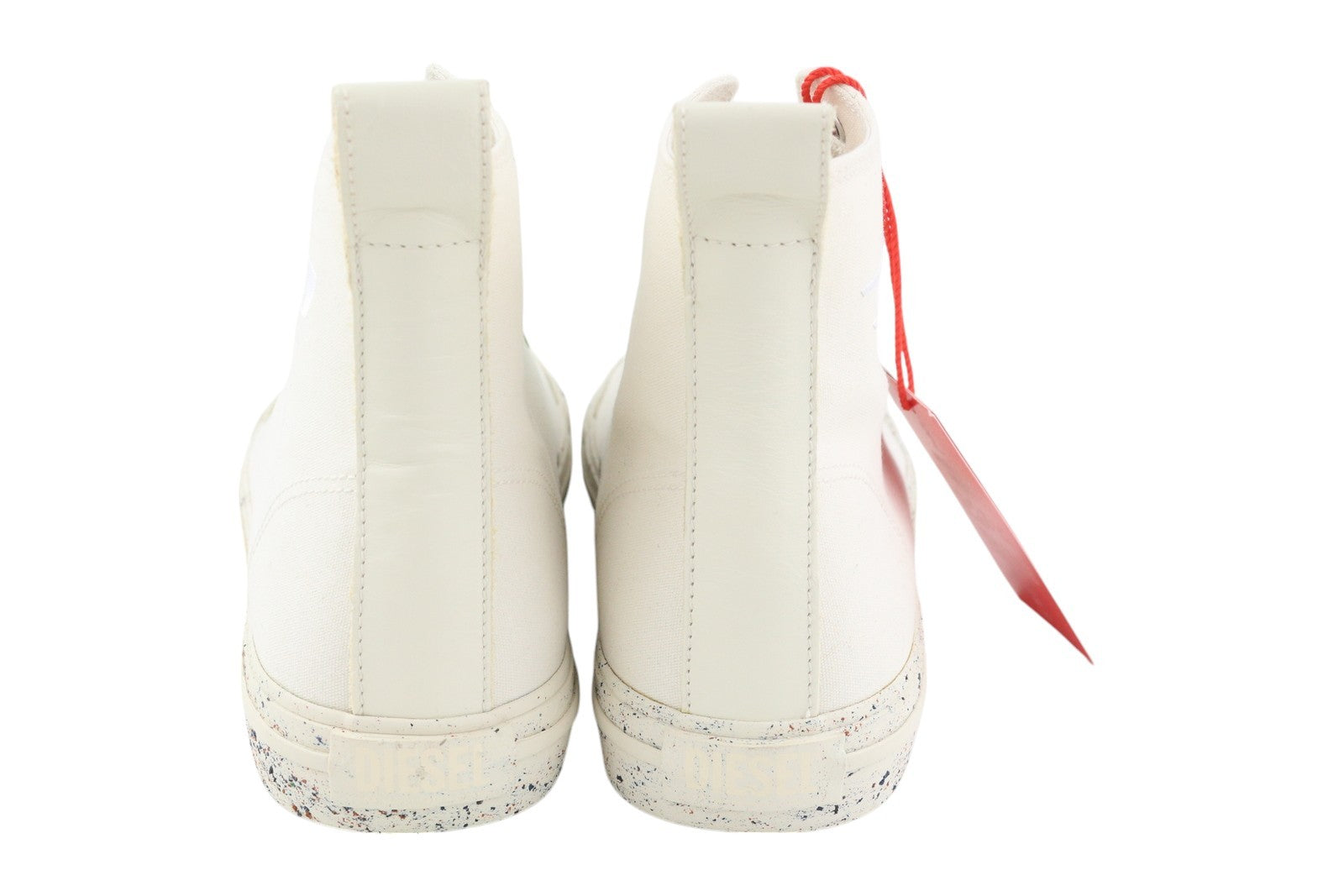 DIESEL S-Athos Mid Men Sneakers EU44 White Lace Up Almond Toe Logo RRP€175