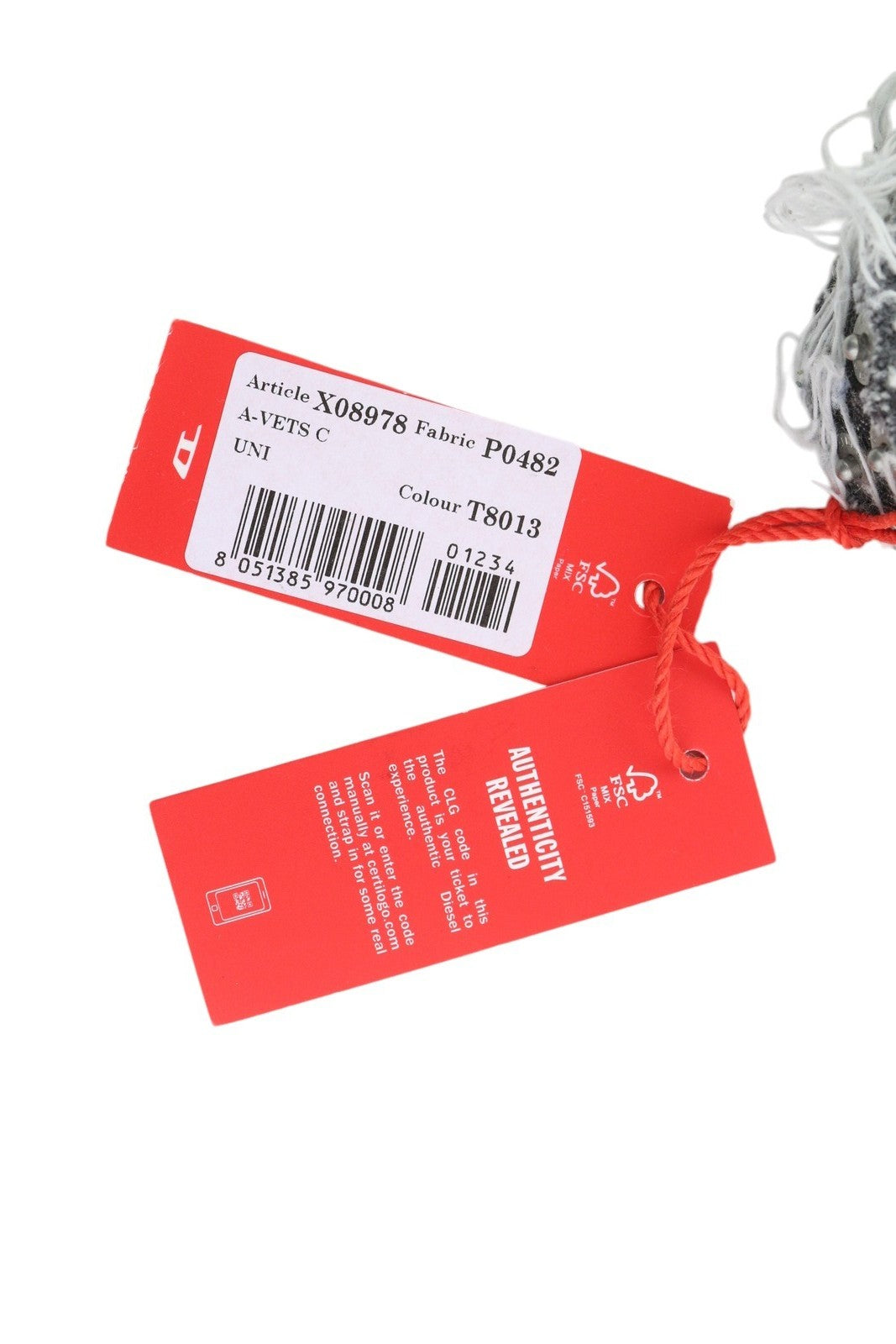 DIESEL A-Vets C Women Bracelet OS Black Denim Threads Details Silver Tone