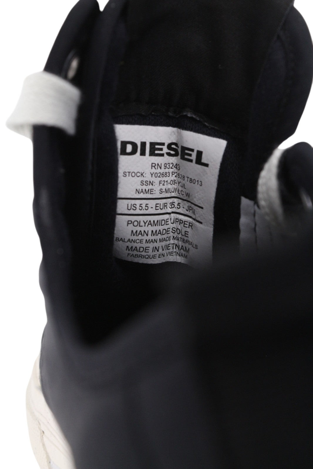 DIESEL S-Muji LC Womens Sneakers EU35.5 UK3.5 Black Low Top Round Toe RRP€160