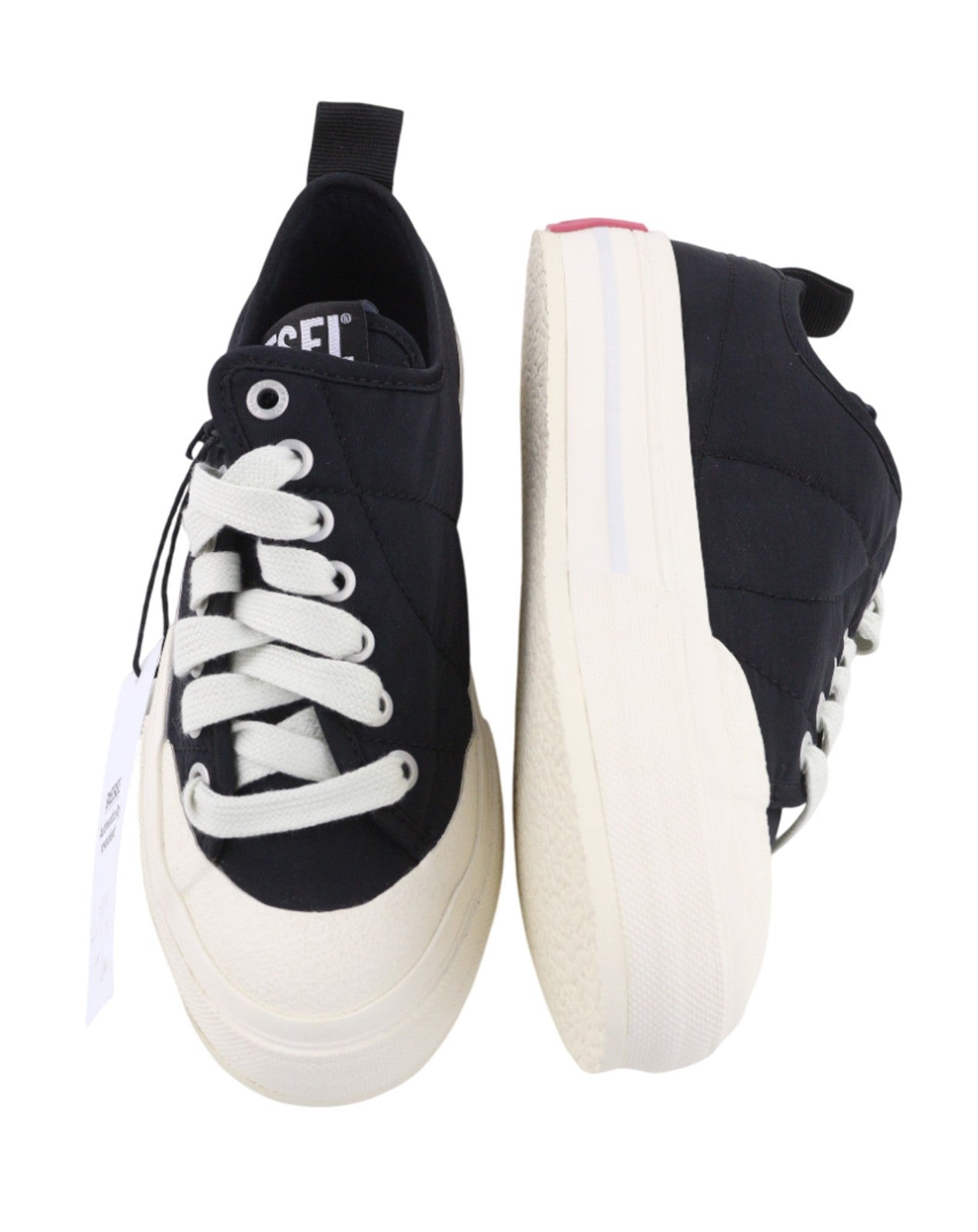 DIESEL S-Muji LC Womens Sneakers EU35.5 UK3.5 Black Low Top Round Toe RRP€160