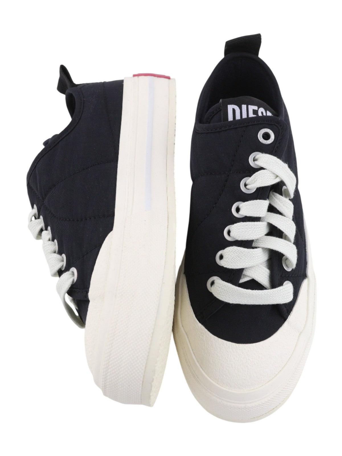 DIESEL S-Muji LC Womens Sneakers EU35.5 UK3.5 Black Low Top Round Toe RRP€160