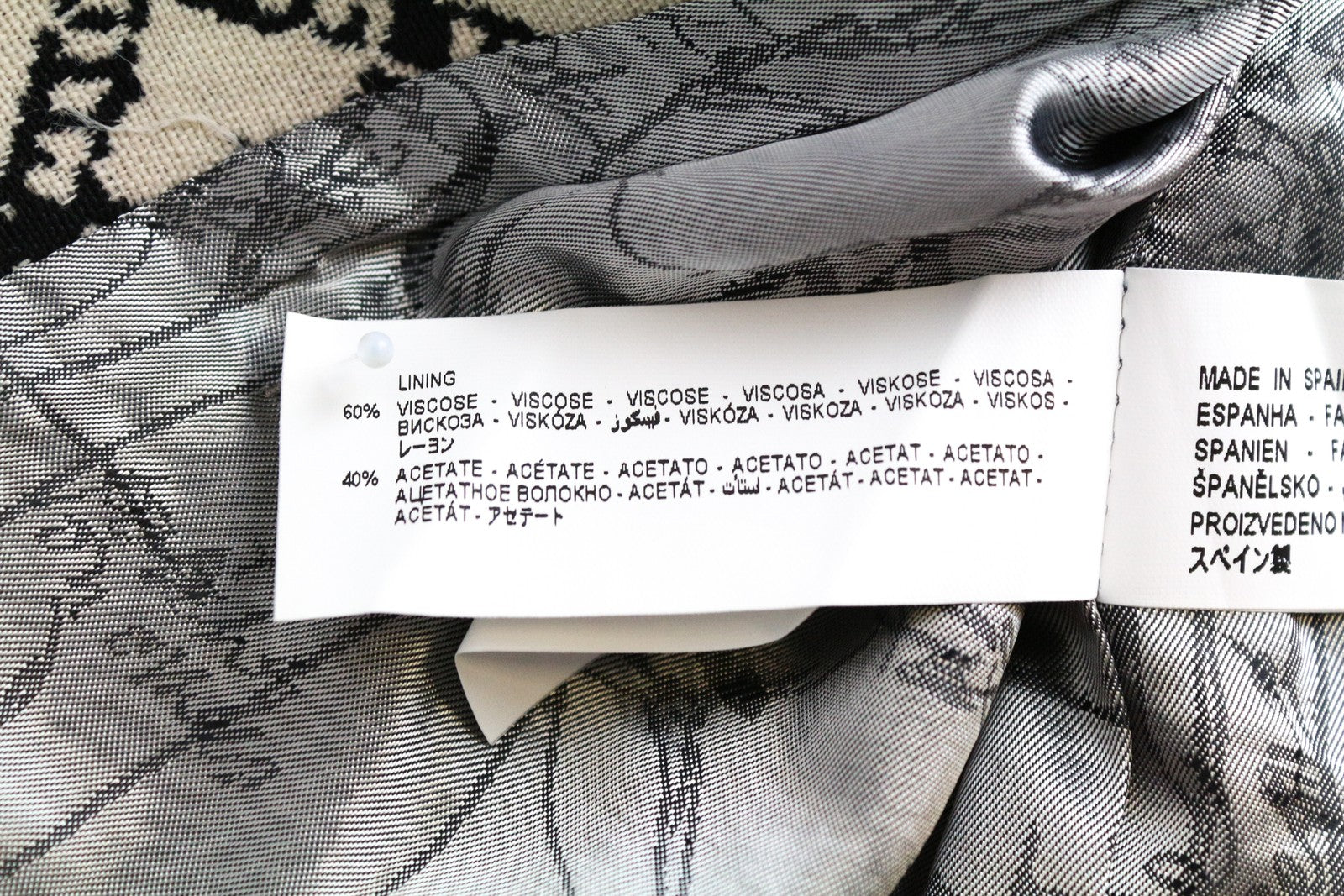 DESIGUAL Kytzia Women's Coat 38 Patterned Wool Blend Grey Single Breasted Lined