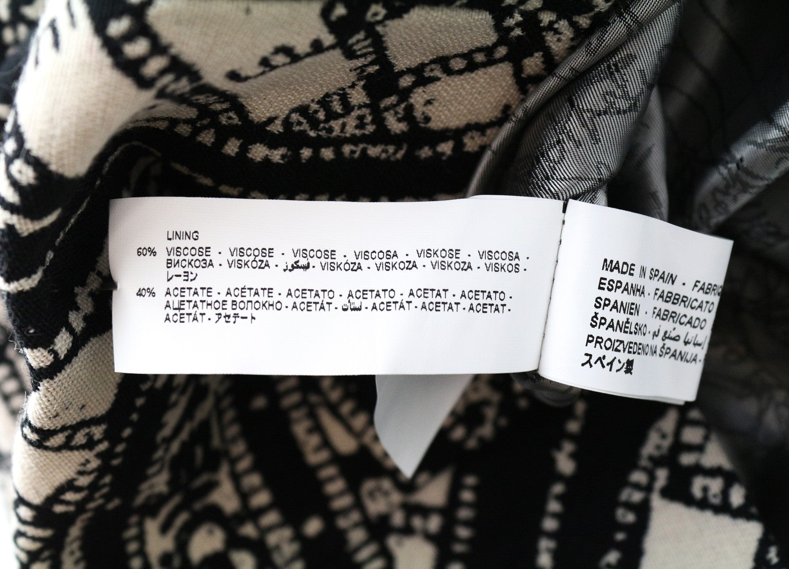 DESIGUAL Kytzia Women's Coat 38 Patterned Wool Blend Grey Single Breasted Lined