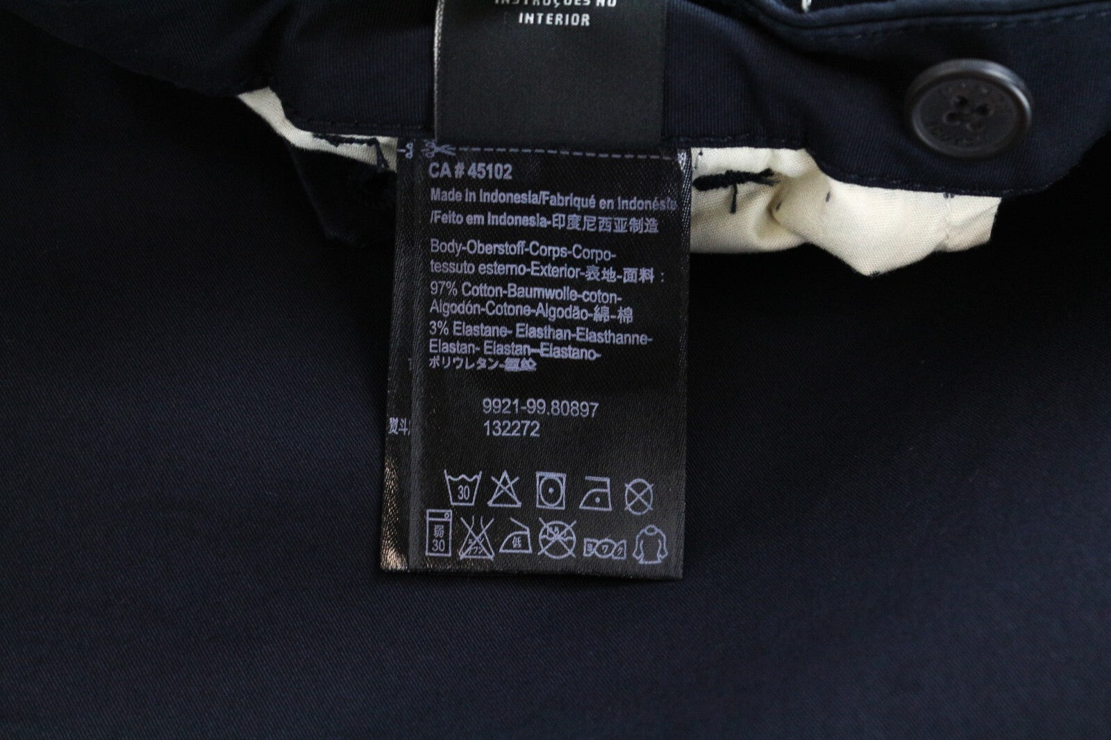 MAISON SCOTCH Women's Trousers W27/L32 Navy Cropped Chino Cotton Stretch Fit