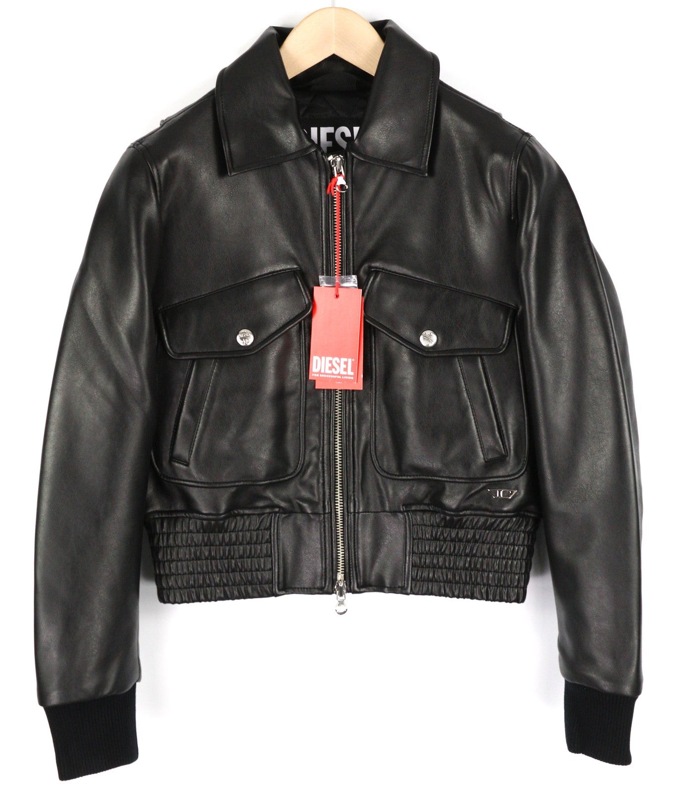 DIESEL G-Feijoa Womens Jacket XS Black Coated Insulated  Neck Lined RRP€395