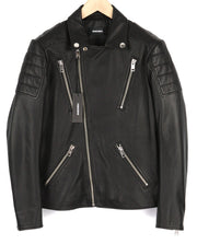 DIESEL R-Pusmir Mens Jacket M Black Sheep Leather Asymmetrical Zip RRP€655