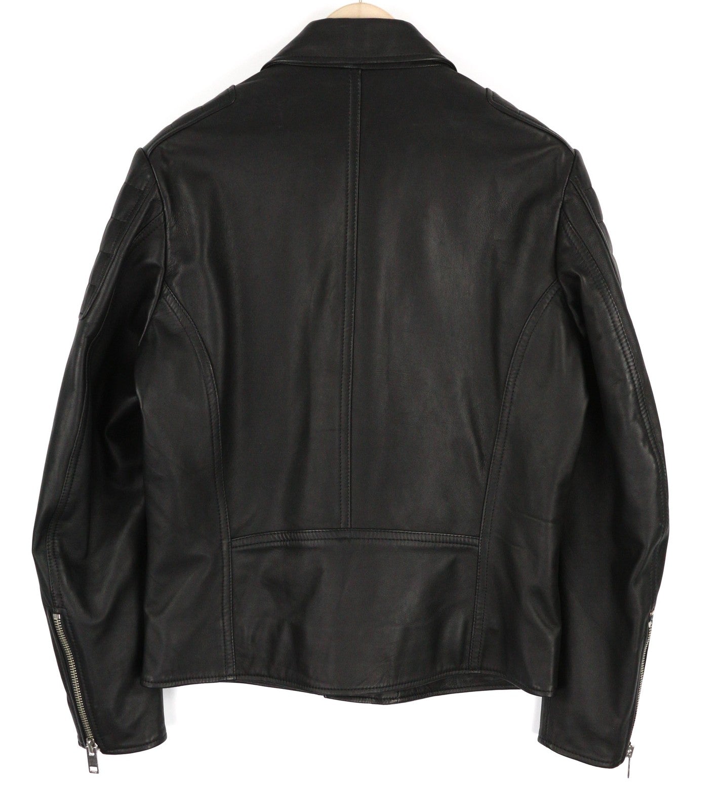 DIESEL R-Pusmir Mens Jacket M Black Sheep Leather Asymmetrical Zip RRP€655