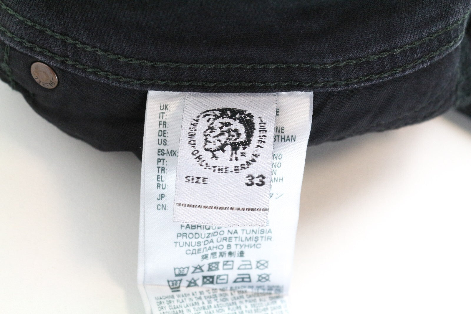 DIESEL Belther-R R06C7 Men's Jeans W33/L30 Slim Tapered Black Washed Stretch