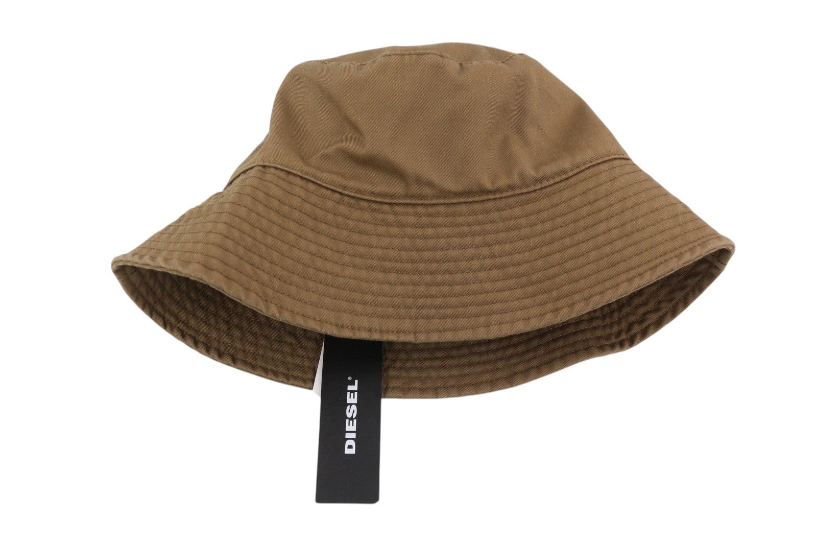 DIESEL D-Indig Men Hat OS Brown Bucket All Seasons Casual Patch RRP€100