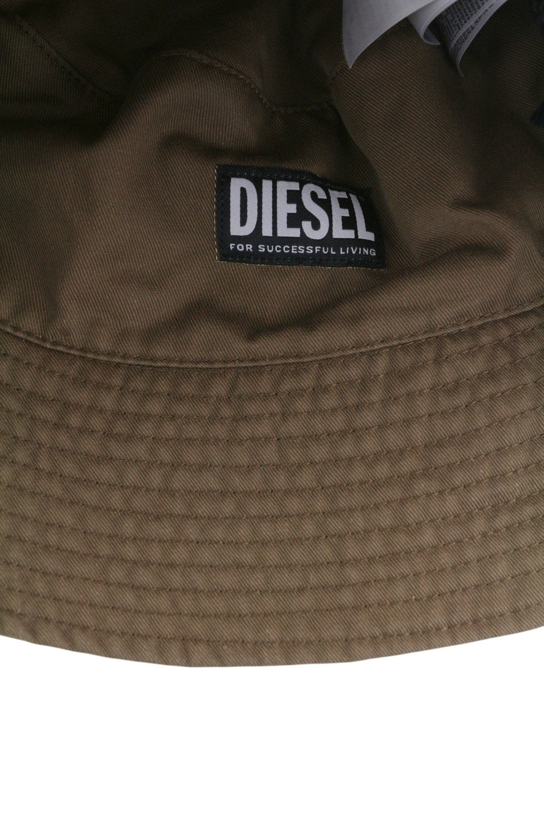 DIESEL D-Indig Men Hat OS Brown Bucket All Seasons Casual Patch RRP€100