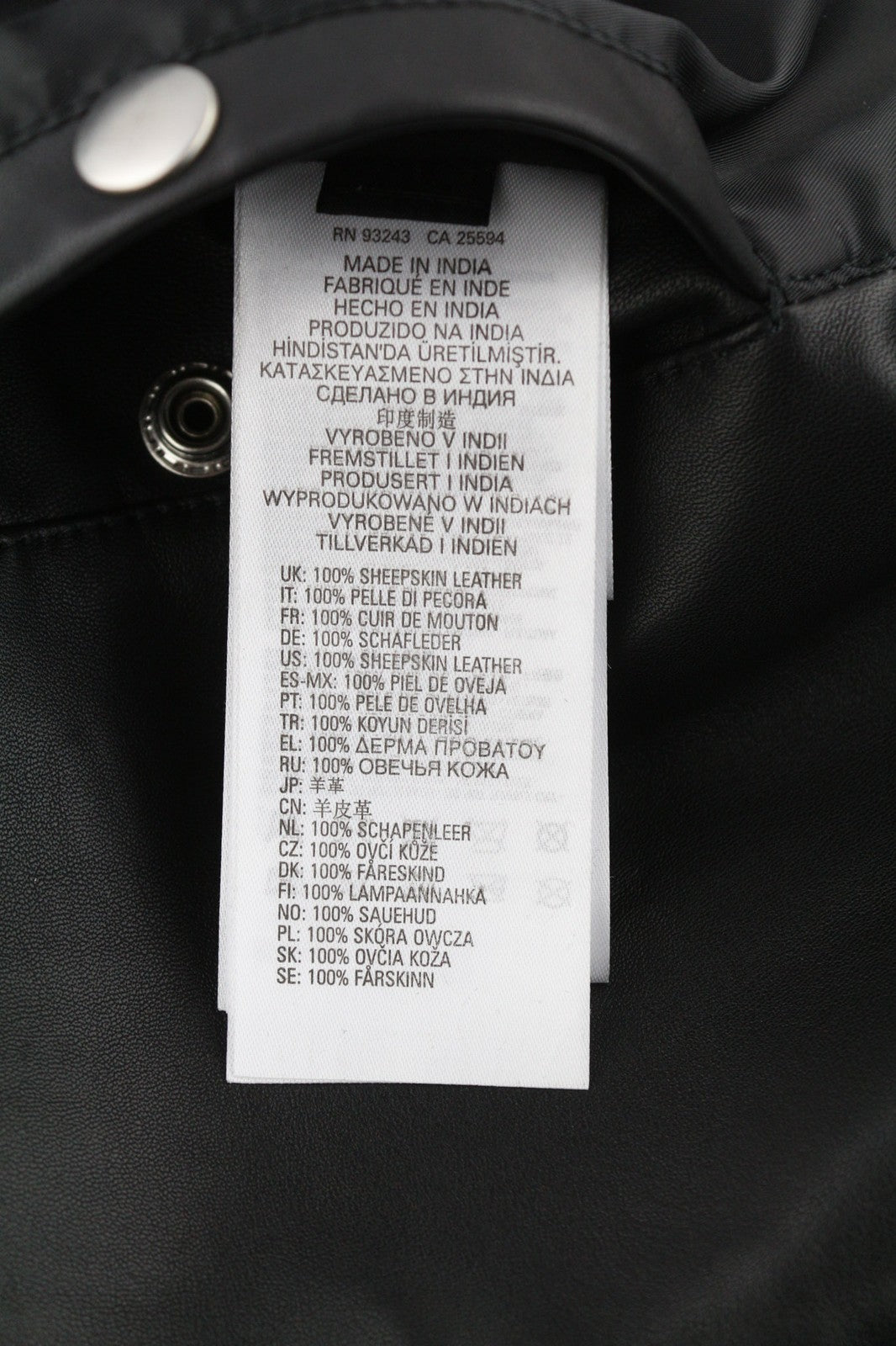 DIESEL R-Pusmir Mens Jacket M Black Sheep Leather Asymmetrical Zip RRP€655