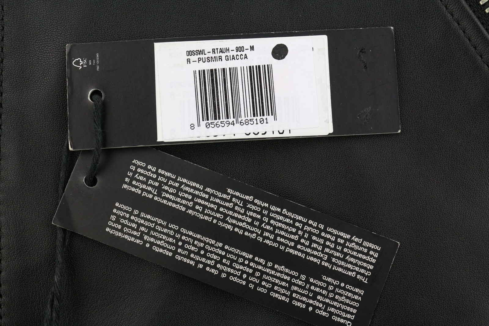 DIESEL R-Pusmir Mens Jacket M Black Sheep Leather Asymmetrical Zip RRP€655