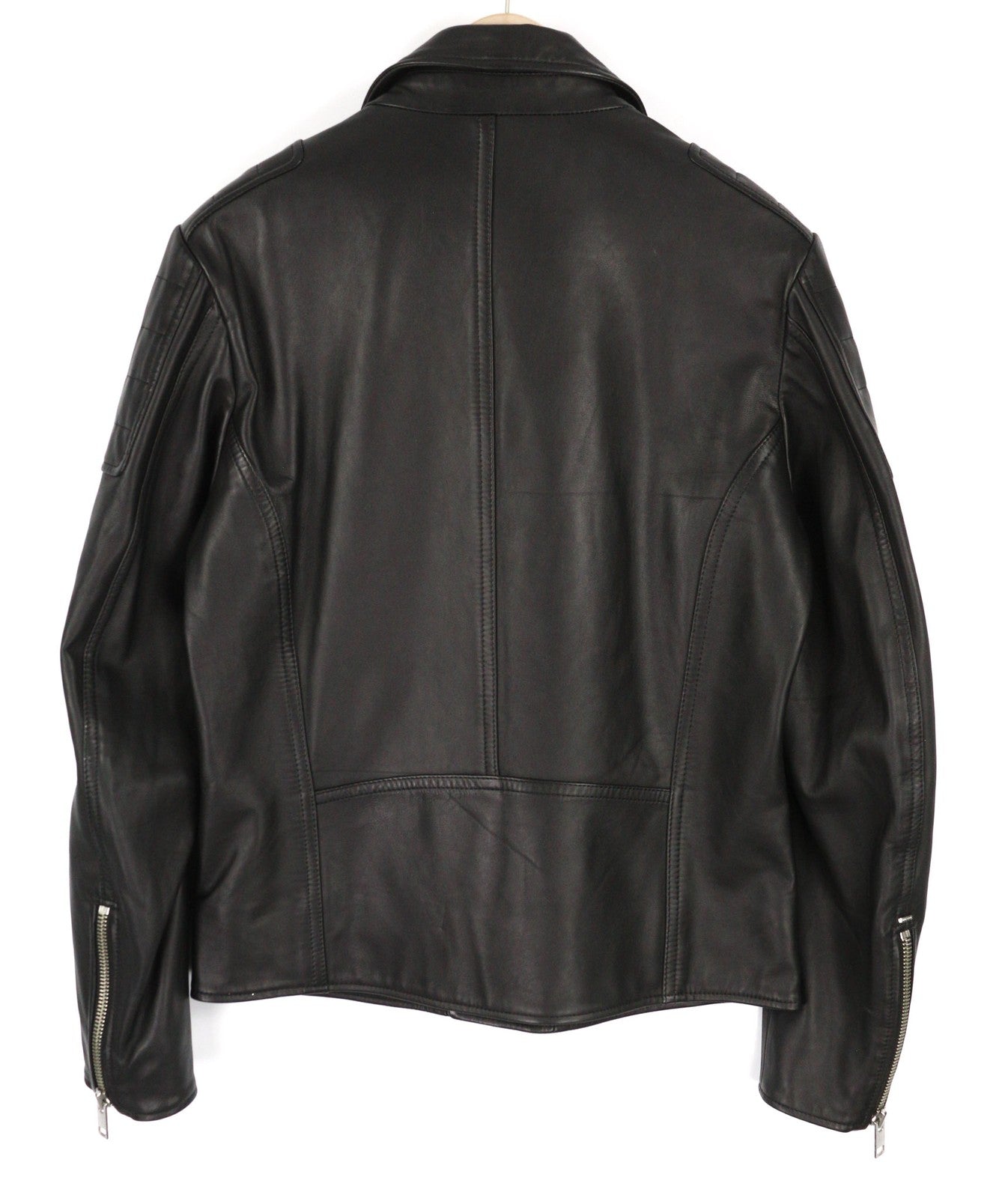 DIESEL R-Pusmir Mens Jacket M Black Sheep Leather Asymmetrical Zip RRP€655