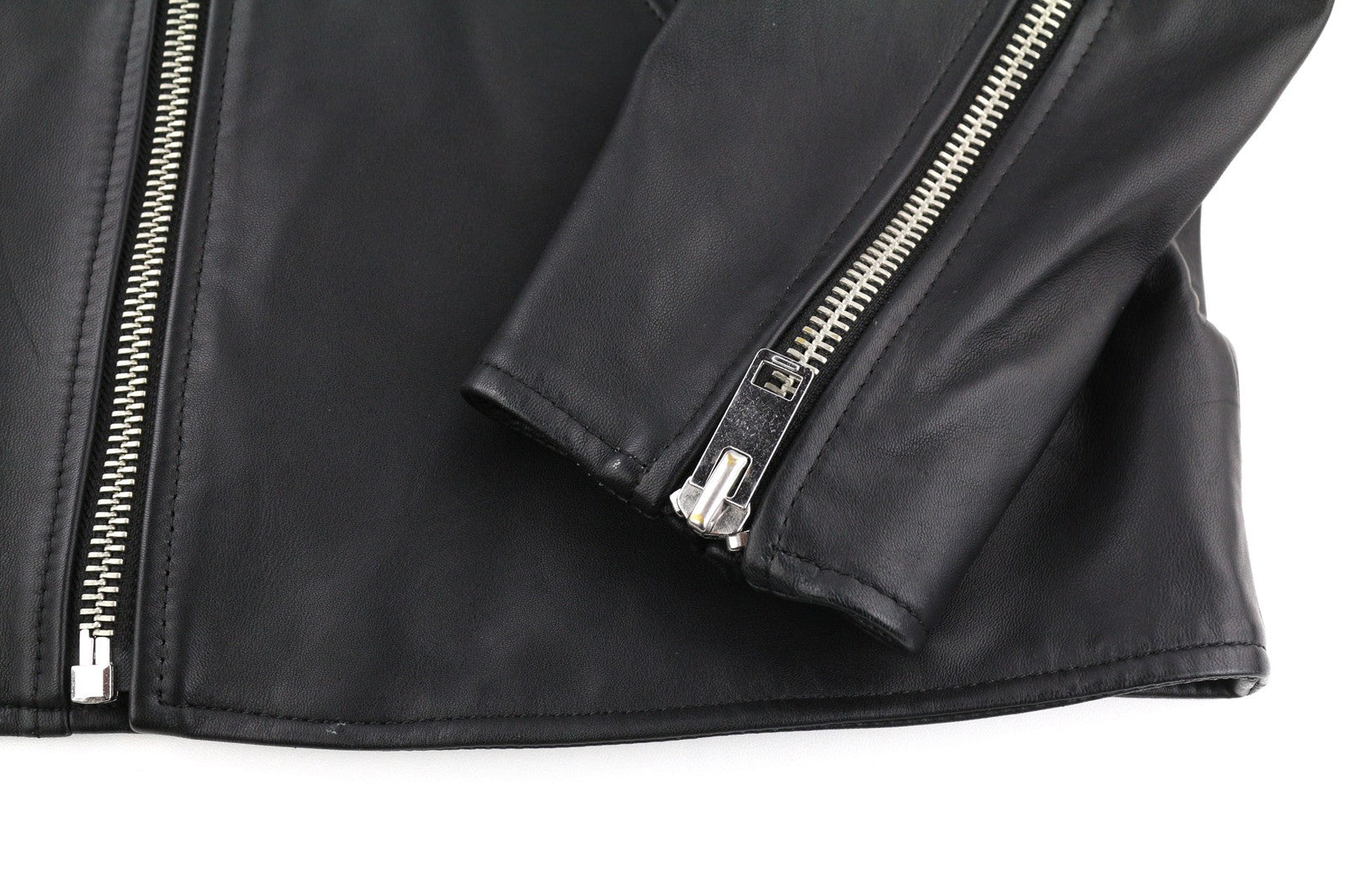 DIESEL R-Pusmir Mens Jacket M Black Sheep Leather Asymmetrical Zip RRP€655