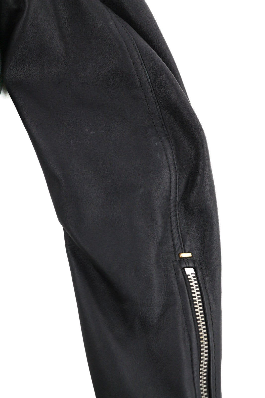 DIESEL R-Pusmir Mens Jacket S Black Sheep Leather Asymmetrical Zipp RRP€655