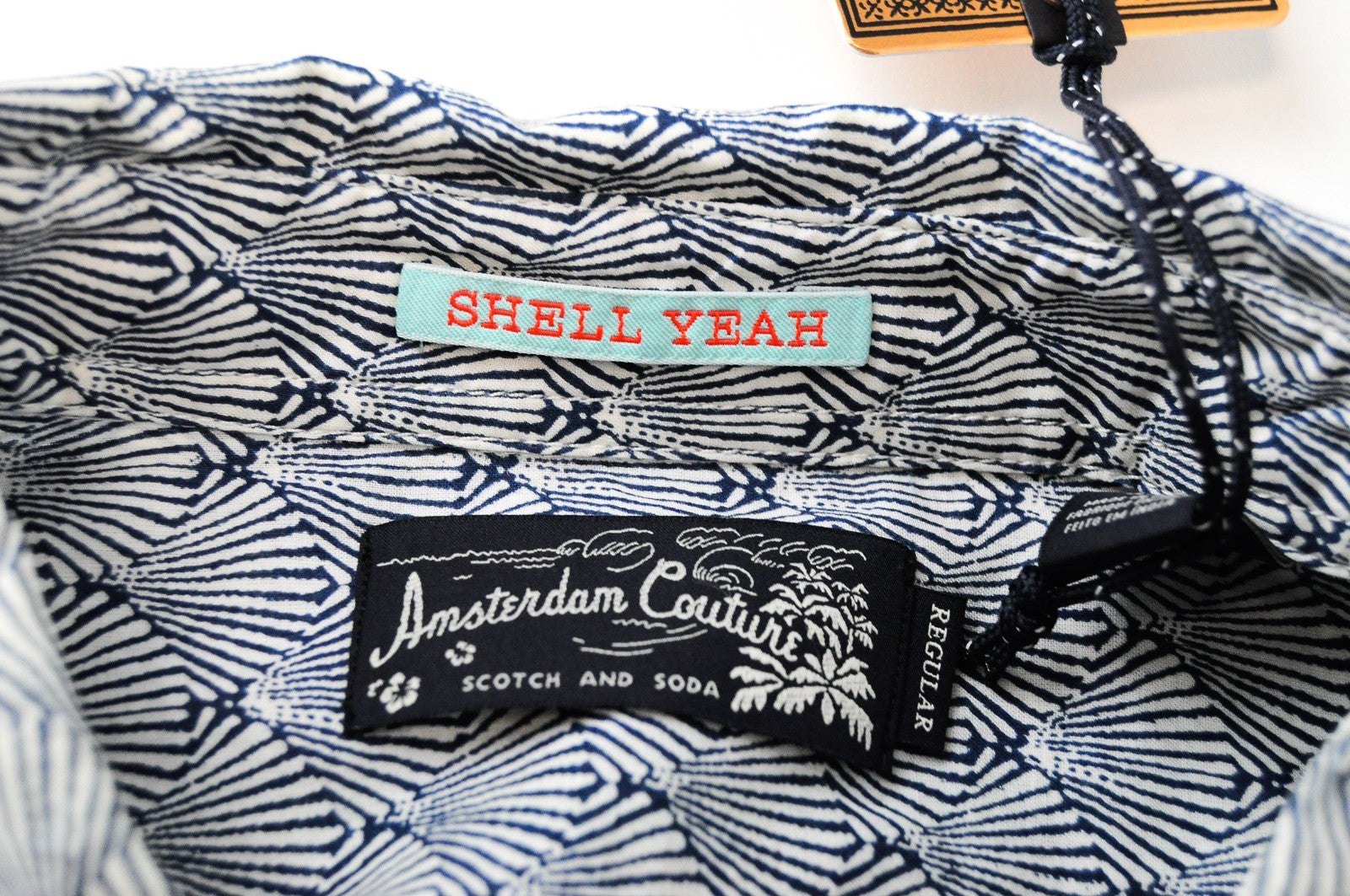 SCOTCH & SODA Ams Couture Mens Shirt 2XL Navy Cotton Patterned Button-Up