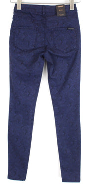 MAISON SCOTCH La Bohemienne Womens Trousers W24/L32 Skinny Patterned Blue
