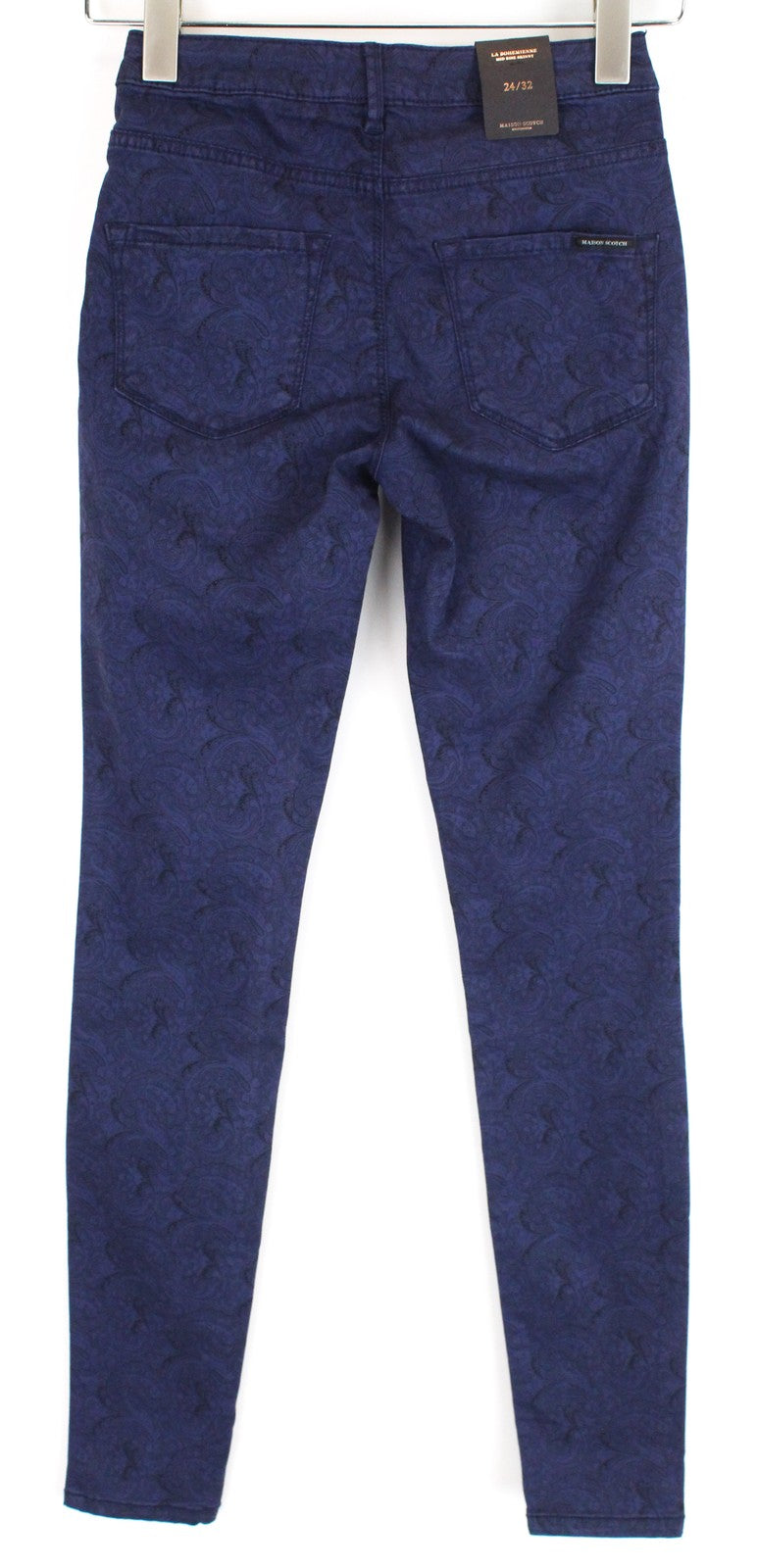 MAISON SCOTCH La Bohemienne Womens Trousers W24/L32 Skinny Patterned Blue