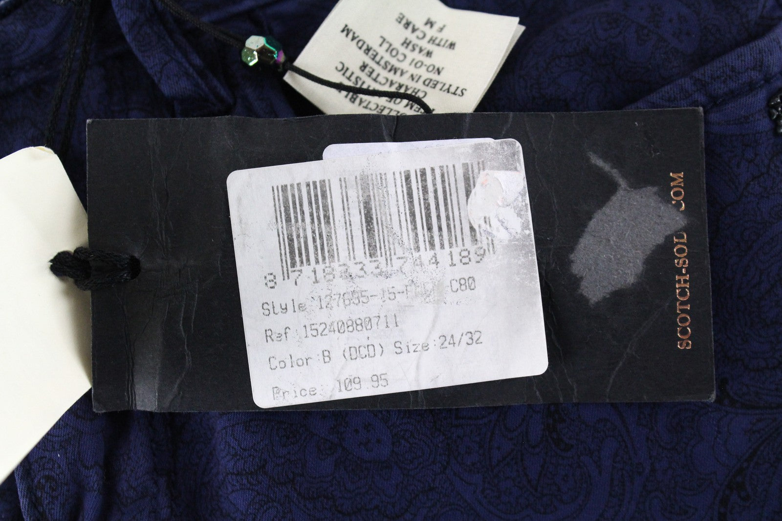 MAISON SCOTCH La Bohemienne Womens Trousers W24/L32 Skinny Patterned Blue