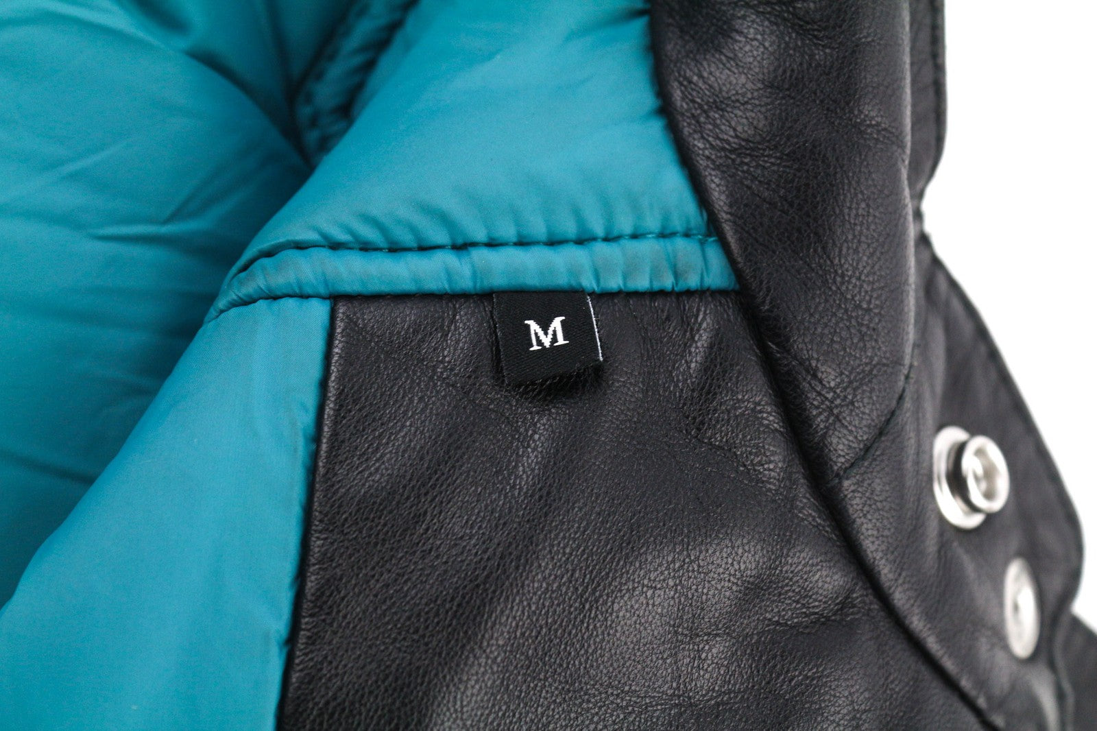 DIESEL L-Winter Mens Jacket M Black Lambskin Leather Padded Band Neck Lined