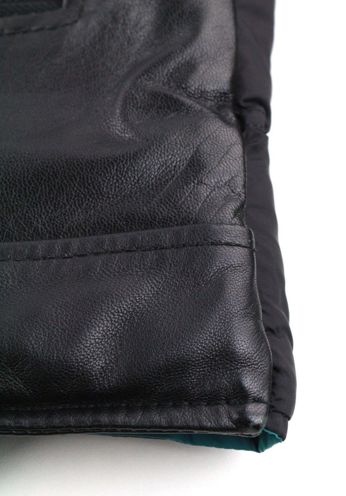 DIESEL L-Winter Mens Jacket M Black Lambskin Leather Padded Band Neck Lined