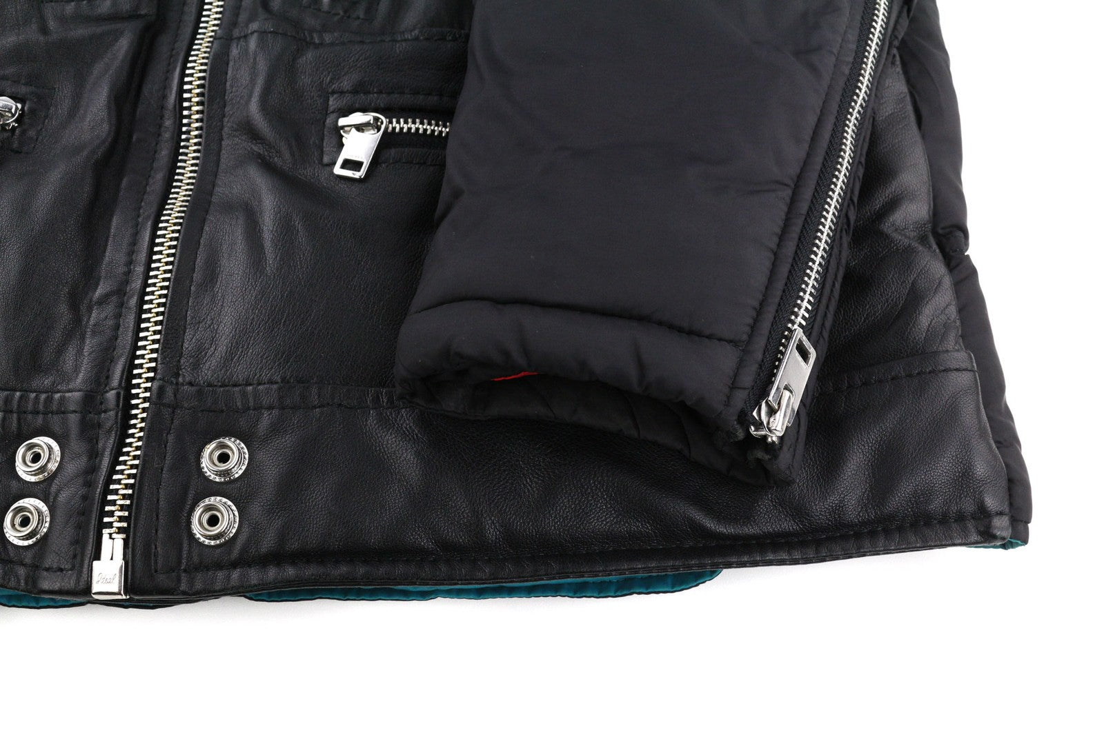 DIESEL L-Winter Mens Jacket M Black Lambskin Leather Padded Band Neck Lined