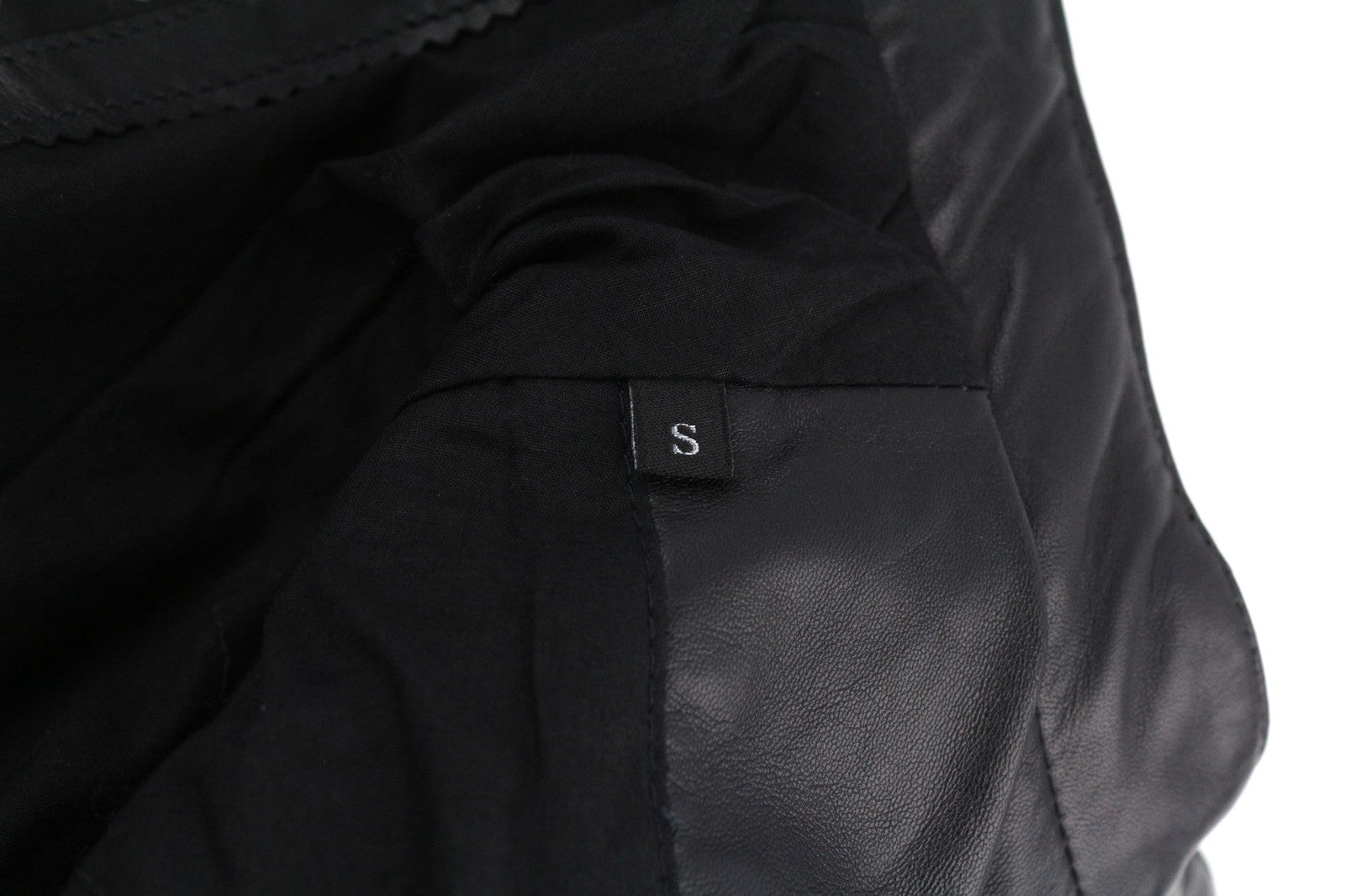 DIESEL L-Marton Mens Jacket S Black Leather Band Neck Zipper Lined Lightweight