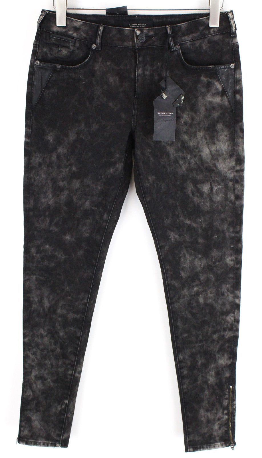 MAISON SCOTCH La Bohemienne Womens Jeans W30 Skinny Cotton Stretchy Grey Washed