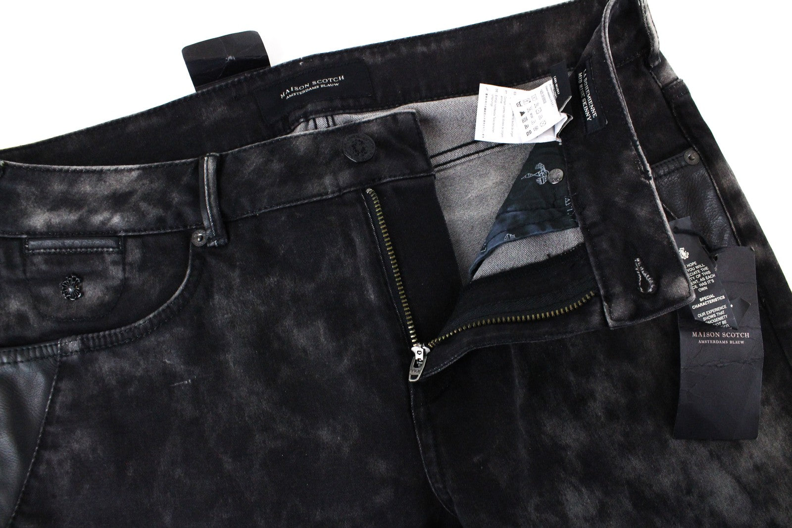 MAISON SCOTCH La Bohemienne Womens Jeans W30 Skinny Cotton Stretchy Grey Washed