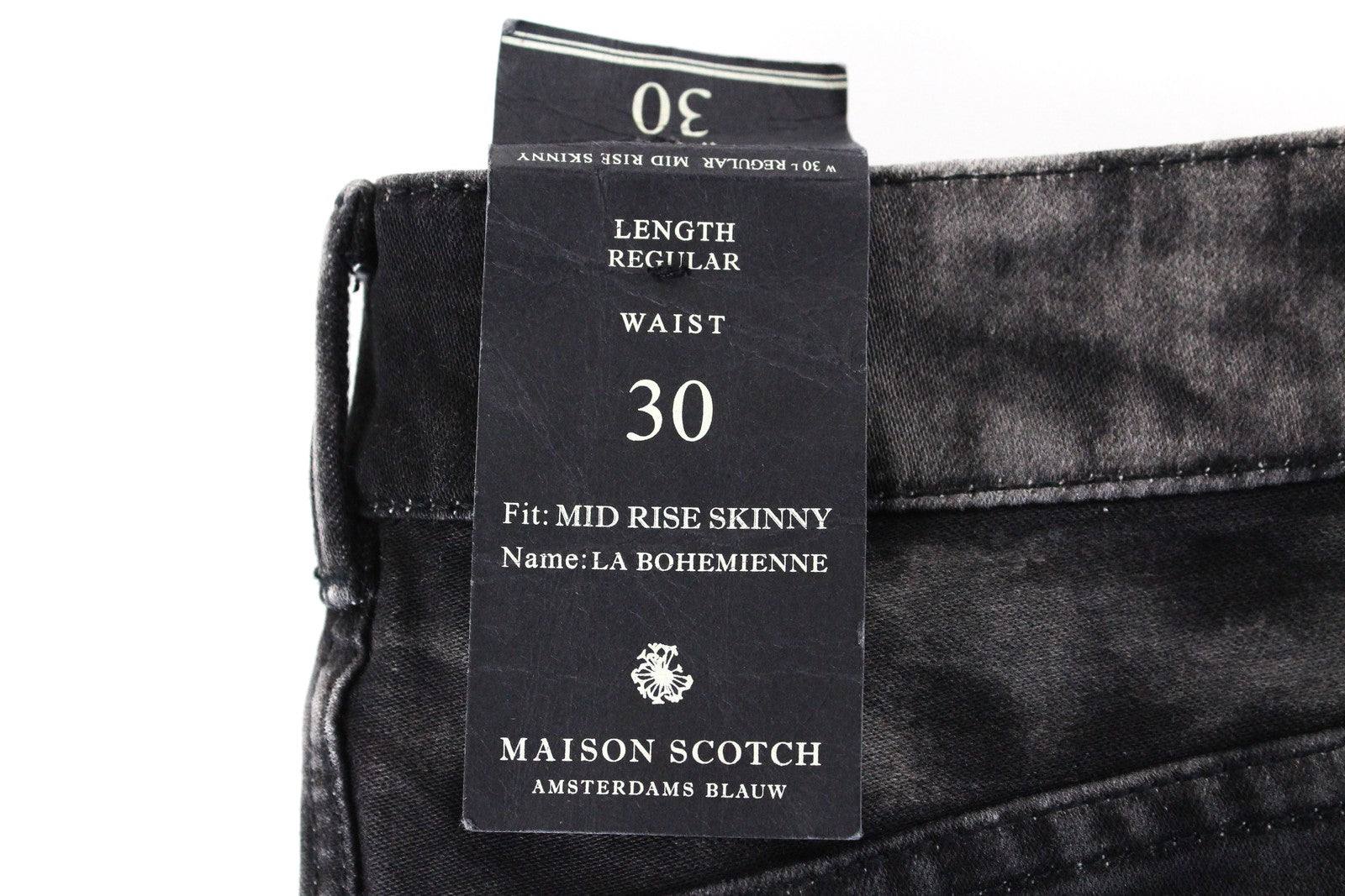 MAISON SCOTCH La Bohemienne Womens Jeans W30 Skinny Cotton Stretchy Grey Washed
