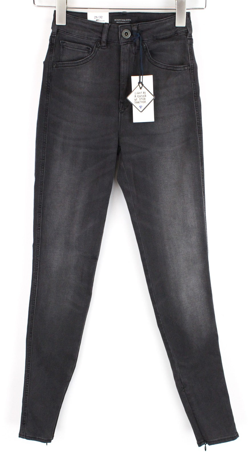 SCOTCH & SODA Haut Womens Jeans W25/L32 Skinny  Grey Cotton Stretchy Washed