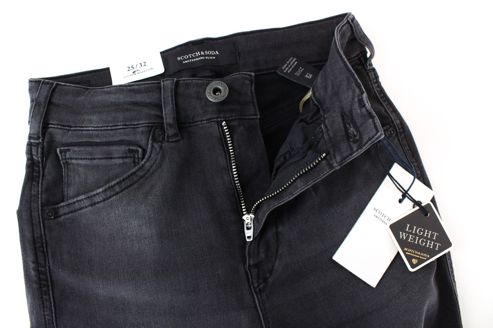 SCOTCH & SODA Haut Womens Jeans W25/L32 Skinny  Grey Cotton Stretchy Washed