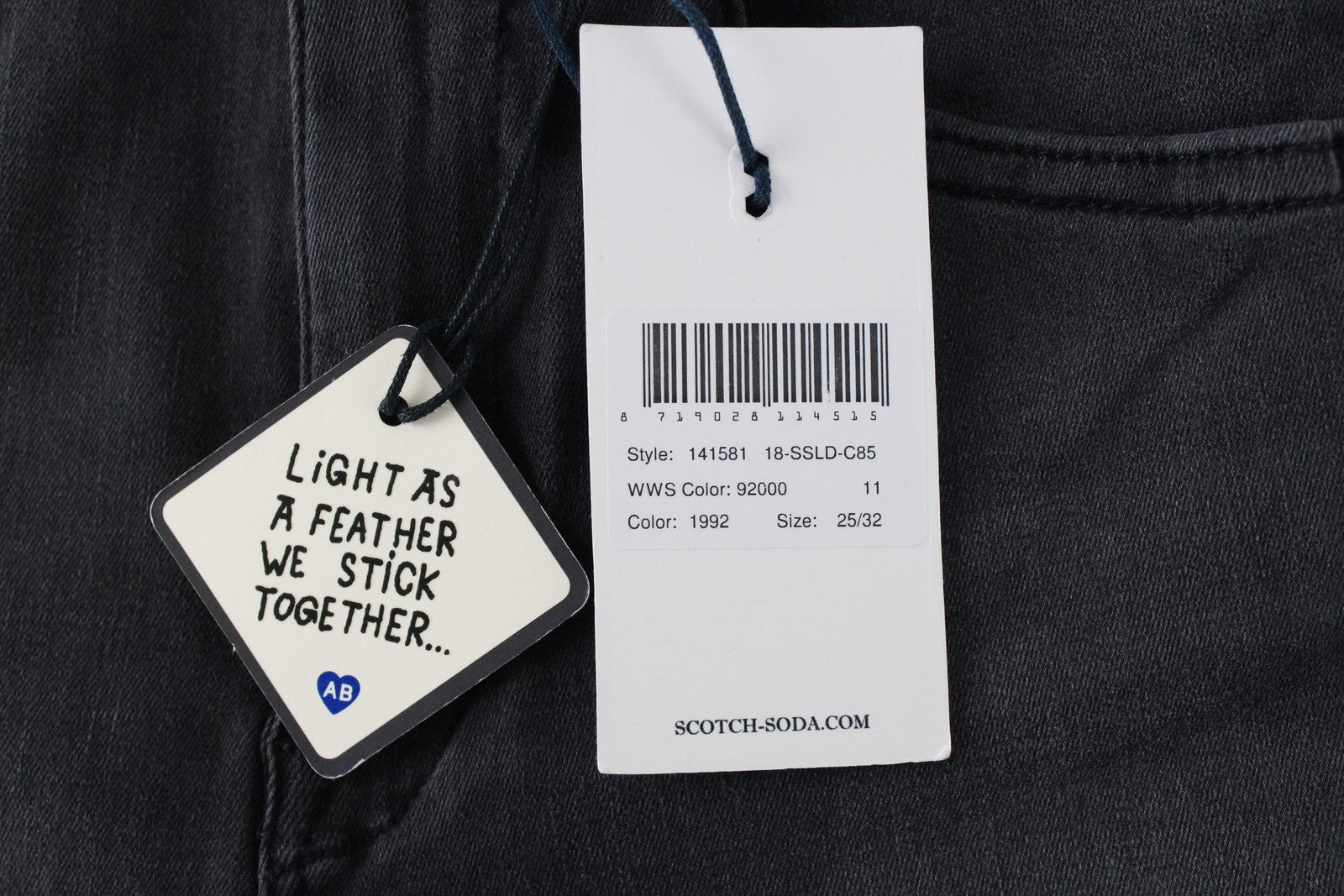 SCOTCH & SODA Haut Womens Jeans W25/L32 Skinny  Grey Cotton Stretchy Washed