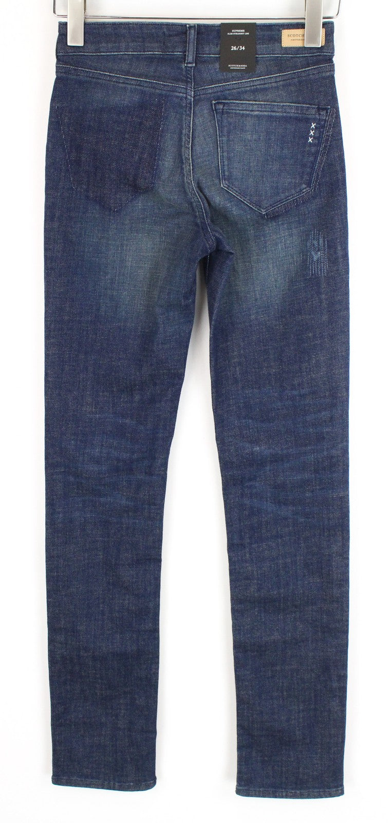 SCOTCH & SODA Supreme Womens Jeans W26/L34 Slim Straight Blue Cotton Stretchy