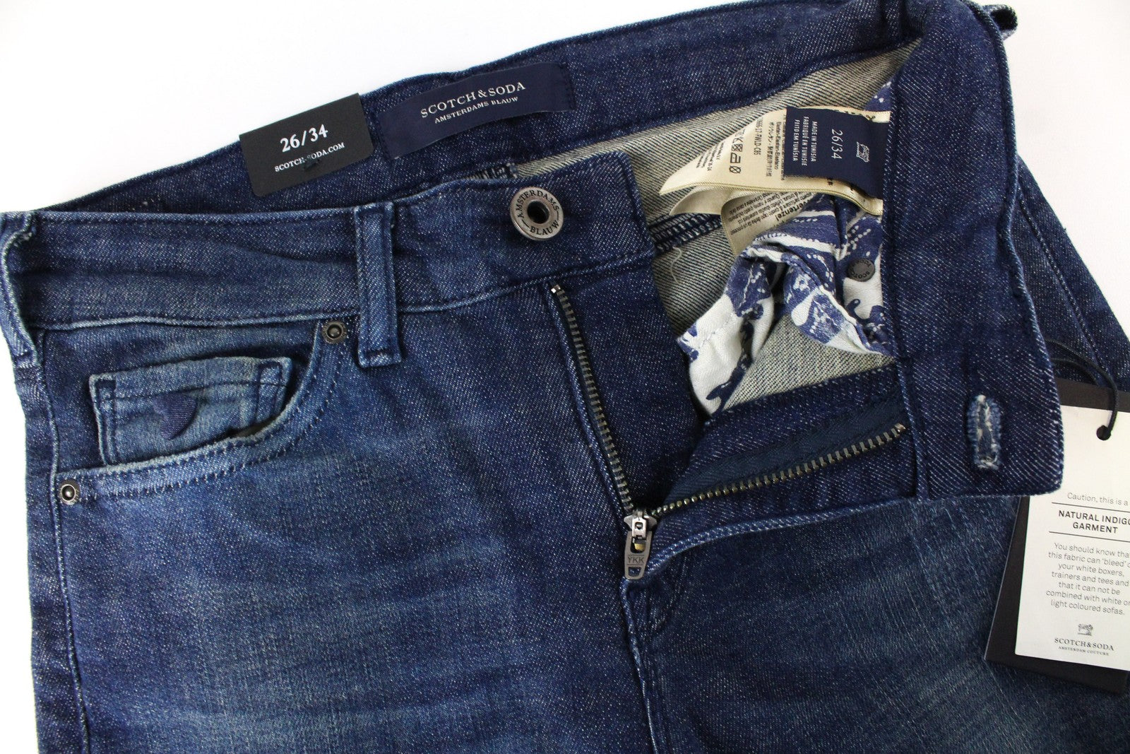 SCOTCH & SODA Supreme Womens Jeans W26/L34 Slim Straight Blue Cotton Stretchy
