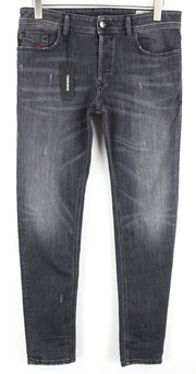 DIESEL Troxer R4NQ8 Men's Jeans W31/L30 Grey Distressed Skinny Cotton Fit