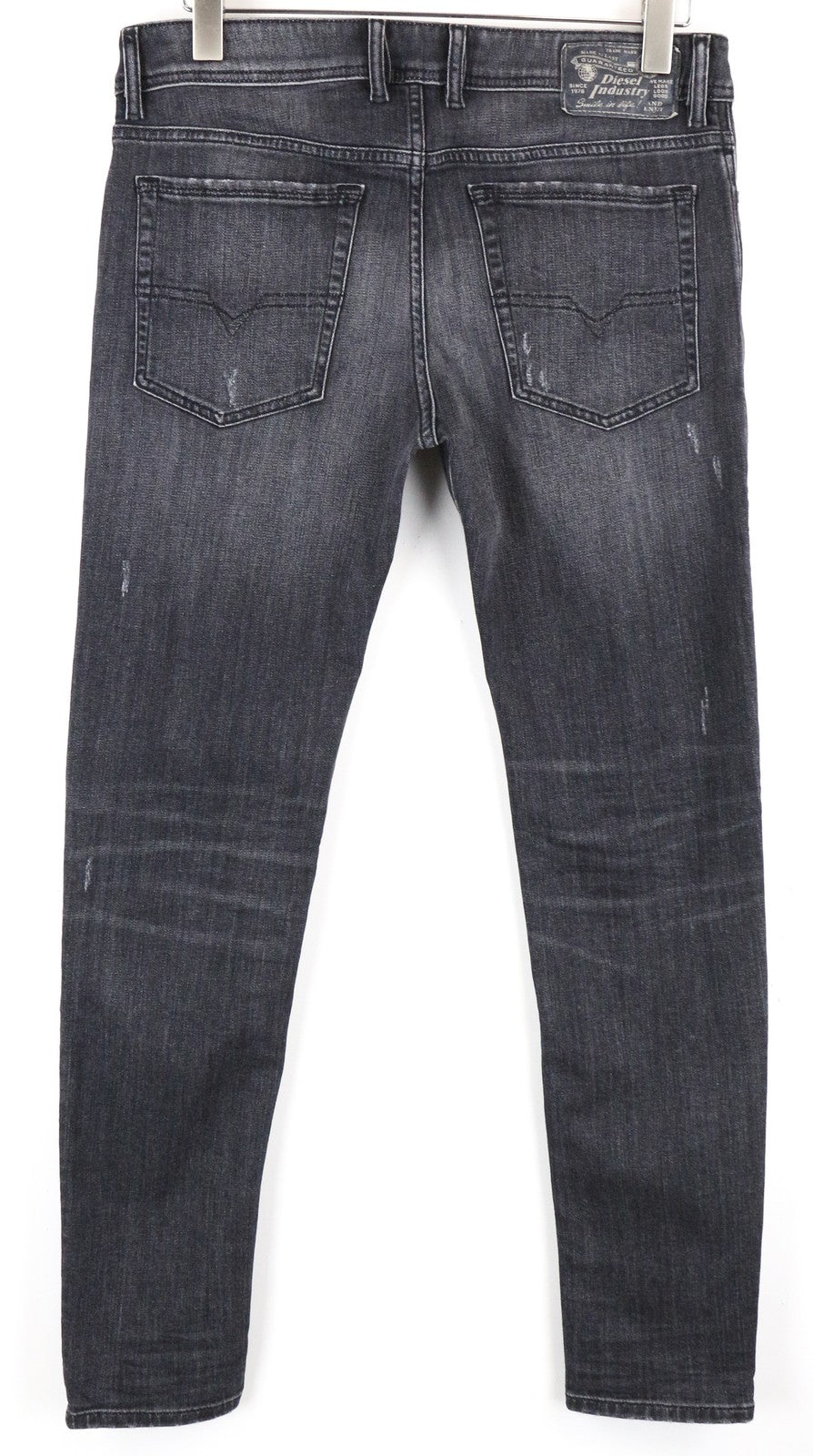 DIESEL Troxer R4NQ8 Men's Jeans W31/L30 Grey Distressed Skinny Cotton Fit