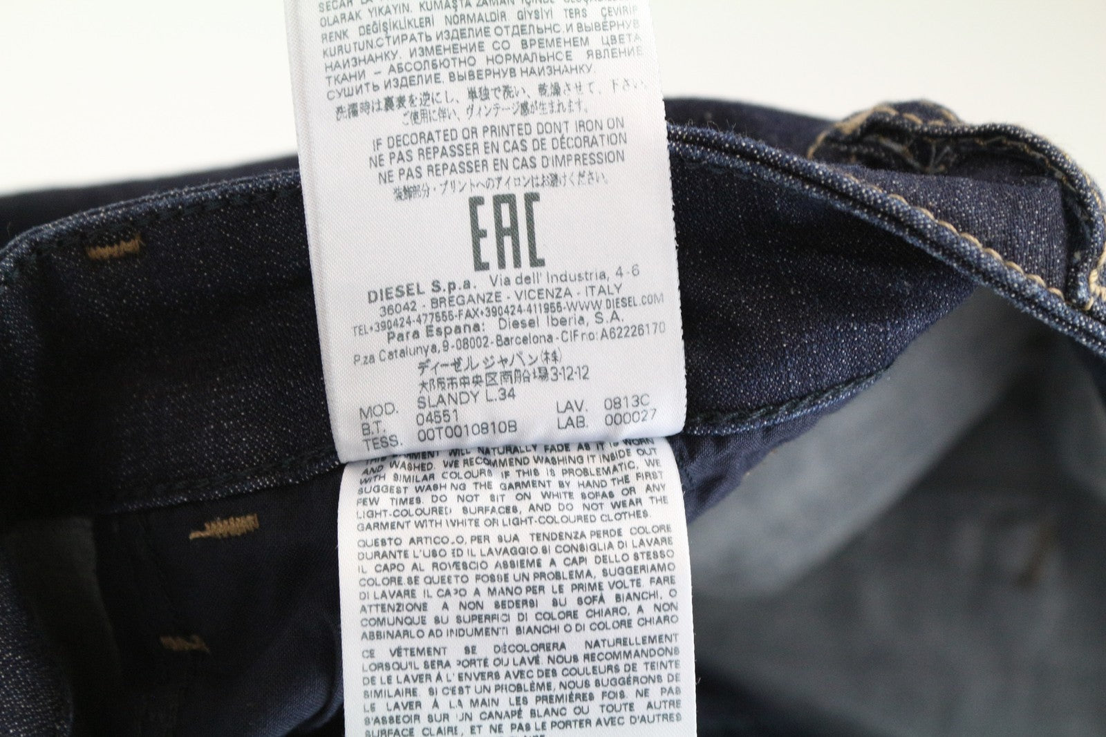 DIESEL Slandy 0813C Women's Jeans W27/L34 Dark Blue Skinny Slim Stretch