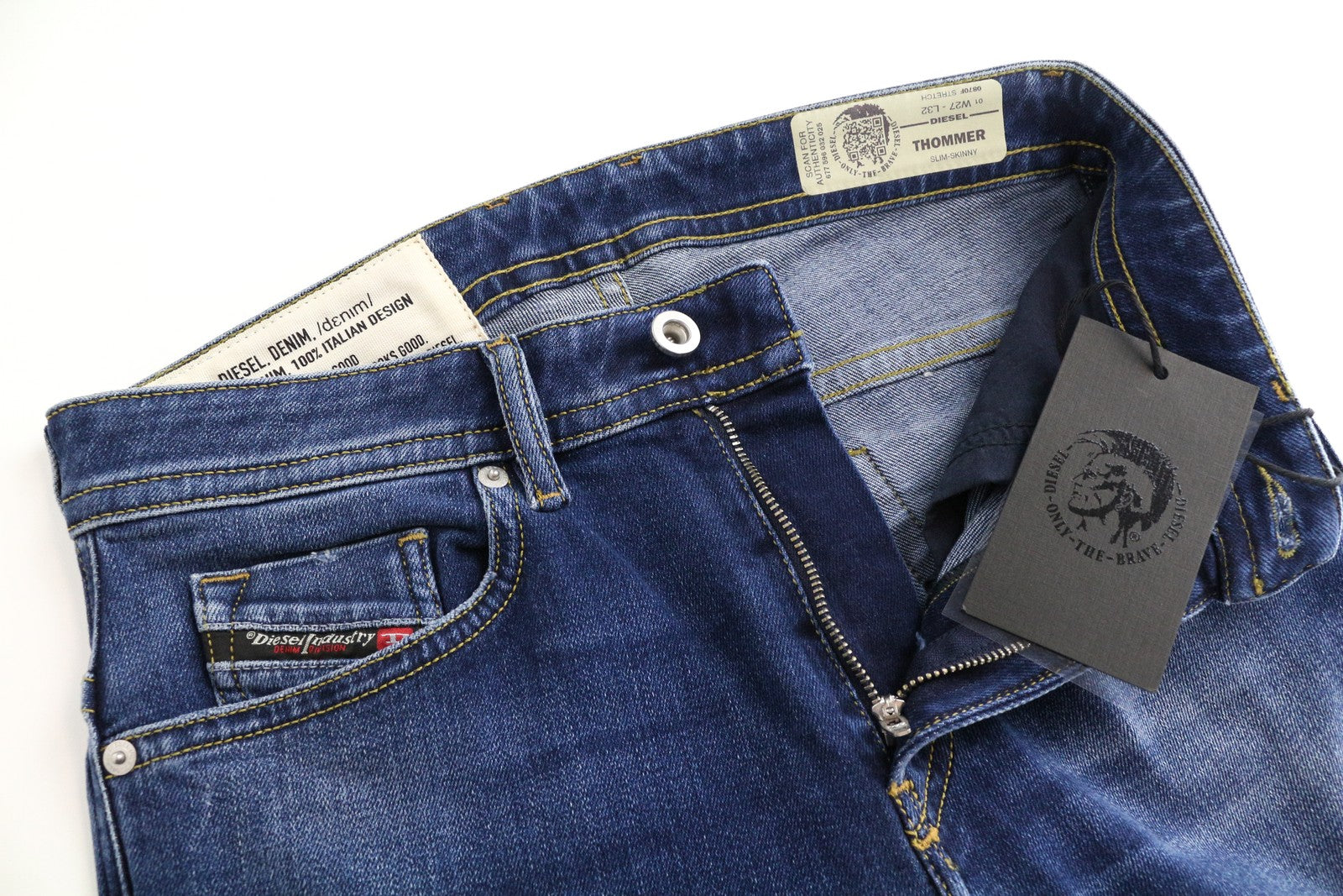 DIESEL Thommer 0870F Men's Jeans W27/L32 Blue Wash Slim Skinny Stretch