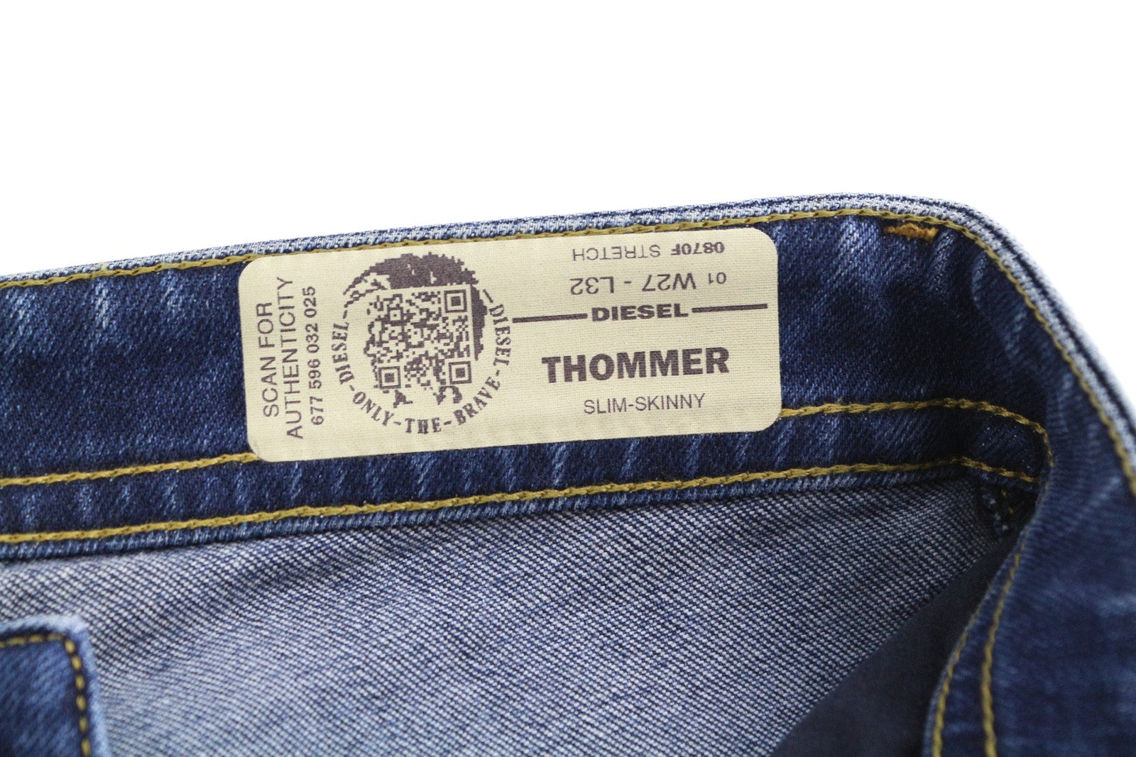 DIESEL Thommer 0870F Men's Jeans W27/L32 Blue Wash Slim Skinny Stretch