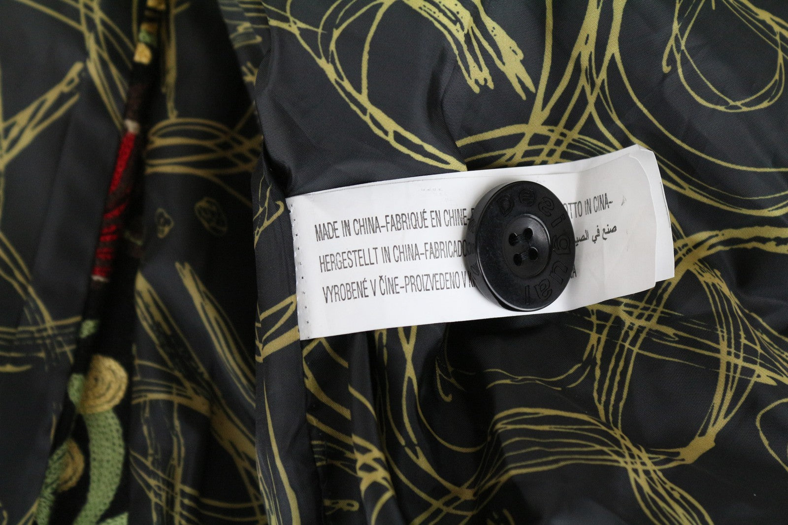 DESIGUAL Diana Women's Coat 40 Black Embroidered Single-Breasted Collar