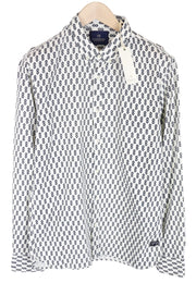 SCOTCH & SODA Ams Couture Men's Shirt L White Patterned Cotton Sleeves