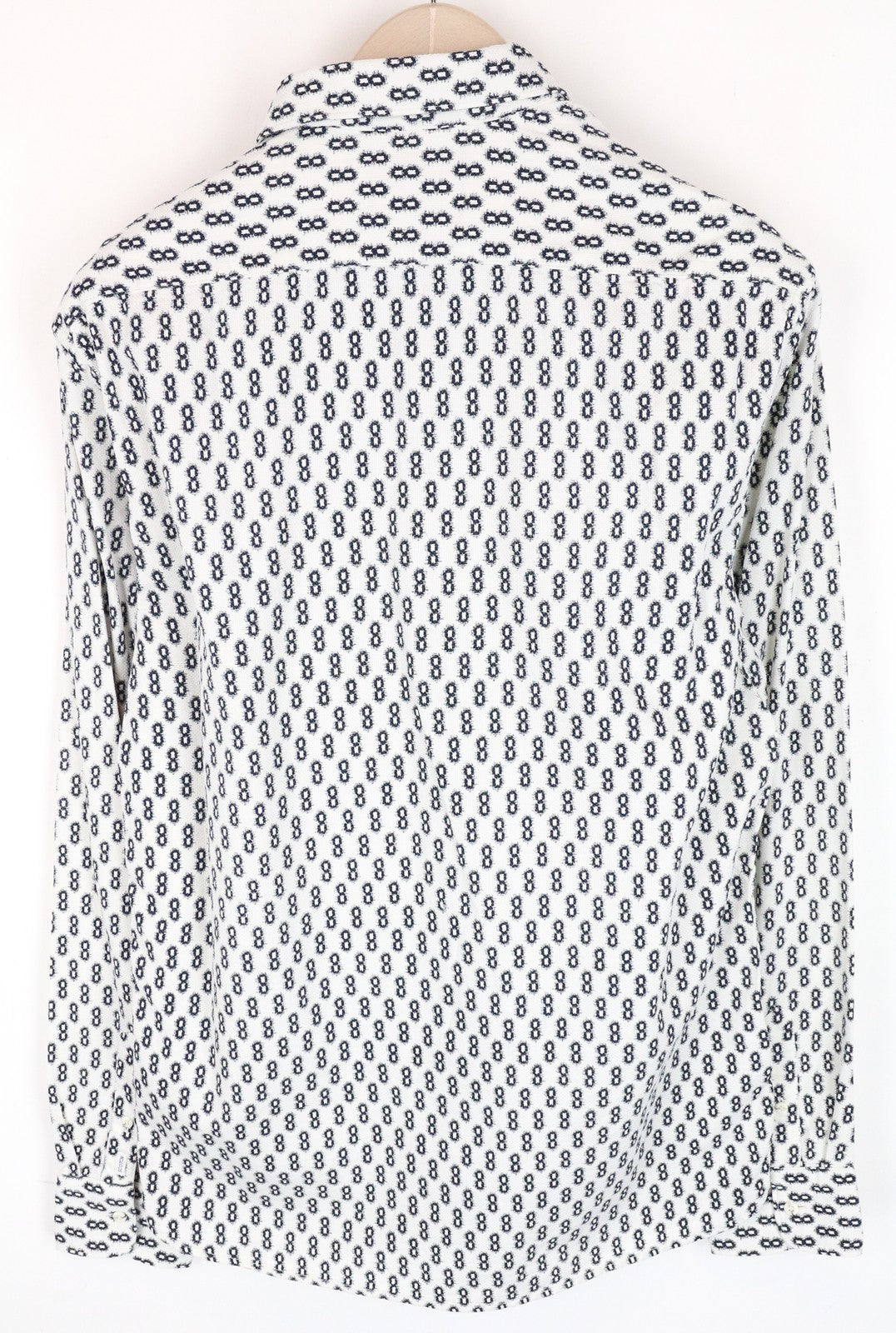 SCOTCH & SODA Ams Couture Men's Shirt L White Patterned Cotton Sleeves