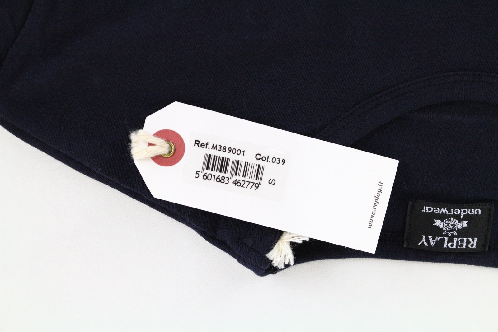 REPLAY Men's T-Shirt S Navy Cotton Stretch Plain Short Sleeve Casual