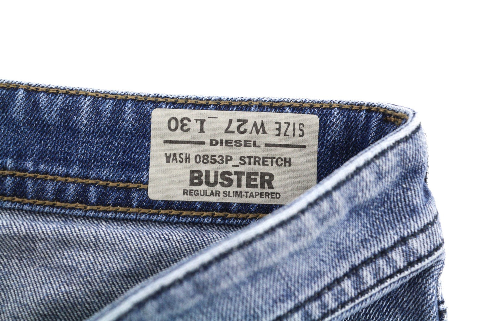 DIESEL Buster 0853P Men Jeans W27/L30 Regular Slim Tapered Stretch Faded Blue