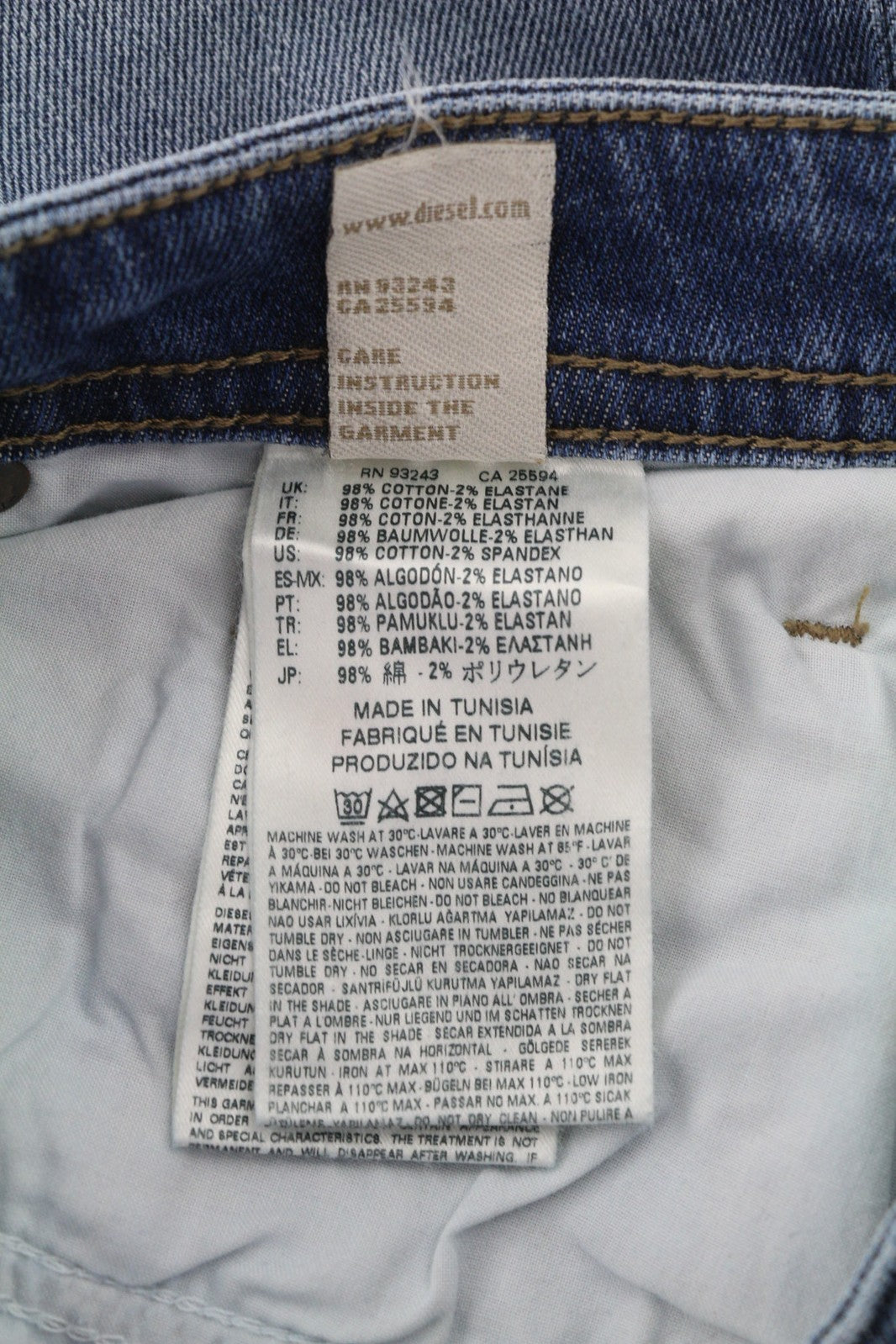 DIESEL Buster 0853P Men Jeans W27/L30 Regular Slim Tapered Stretch Faded Blue