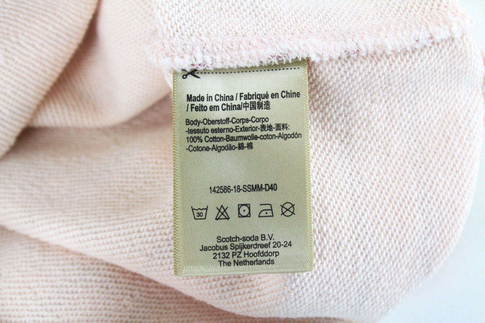 SCOTCH & SODA Mens Pink Striped Sweatshirt M Long Sleeve Cotton Casual