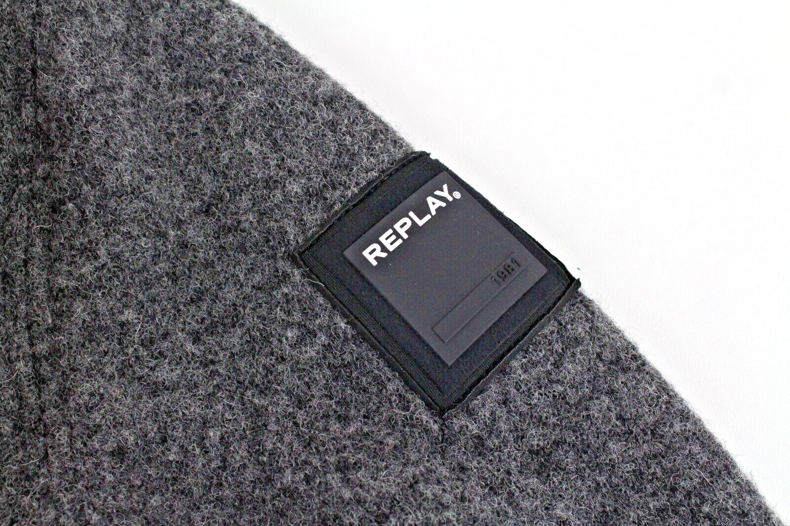 REPLAY Mens Grey Wool Blend Coat M Hooded  Lined Long Sleeve