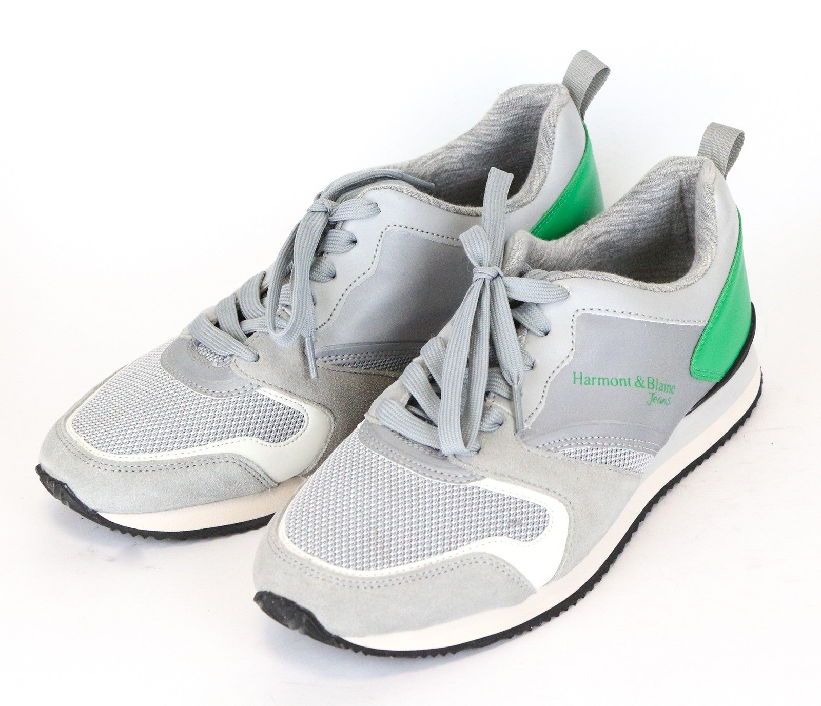 HARMONT & BLAINE Men's Trainers EU42 Grey Green Reflective Low Sneakers